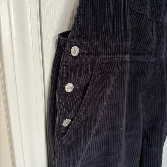 Old Navy Women’s Navy Blue Corduroy Overalls EUC Size 14P - Picture 6 of 12